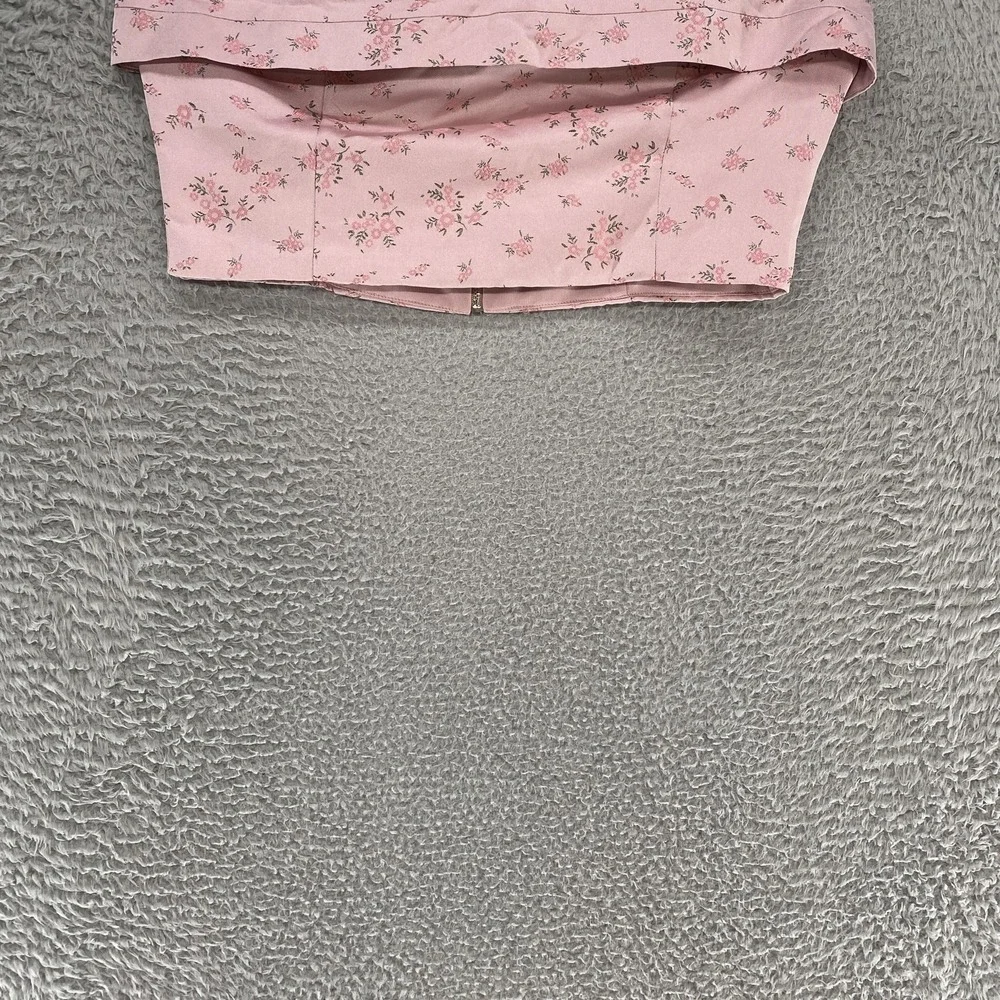 Altar'd State Floral Crop Top Womens Large Pink‎ Off Shoulder Hannali Coquette